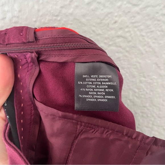 Anthropologie The Essential Slim Wine Red Striped Trouser Pants Size 10 - Picture 15 of 16